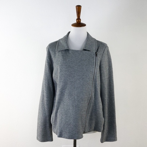 Eileen Fisher Gray Zip Up Jacket - Picture 4 of 6